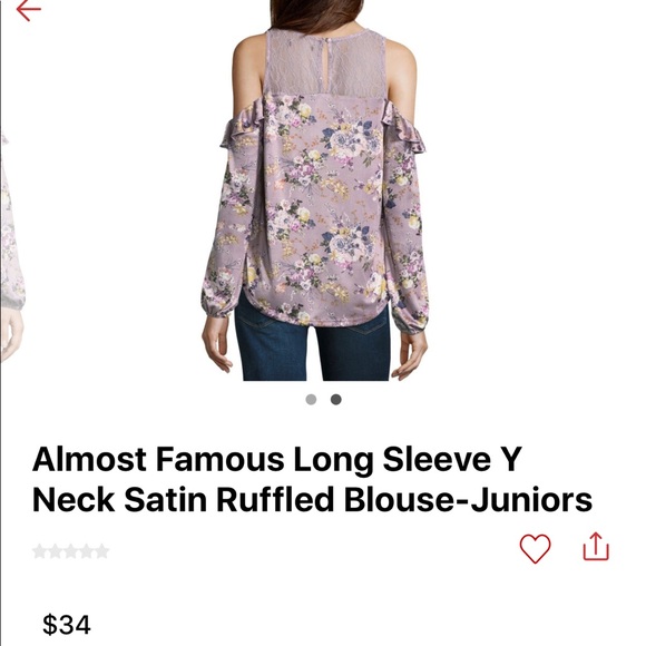 RELISTED Almost famous juniors satin ruffle Blouse - Picture 2 of 4